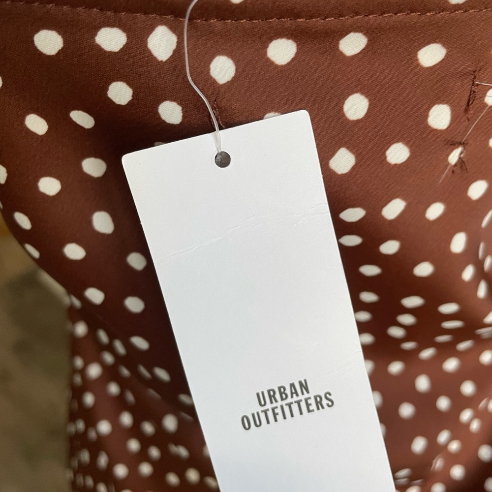 Urban Outfitters brown and white polka dot midi NWT SZ S - Picture 11 of 16